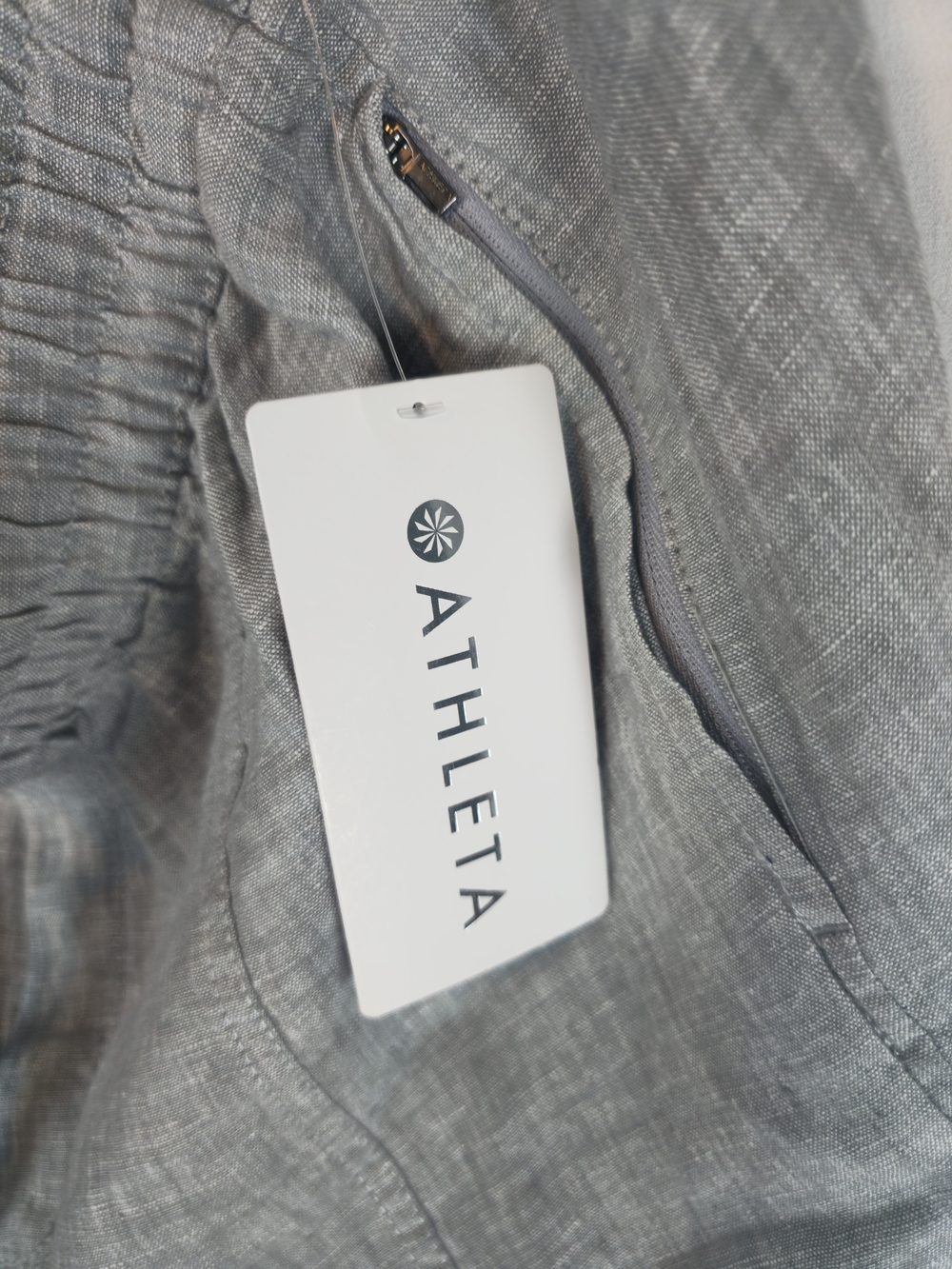 Athleta Gray Linen Pull-On Pants NWT - Picture 7 of 7